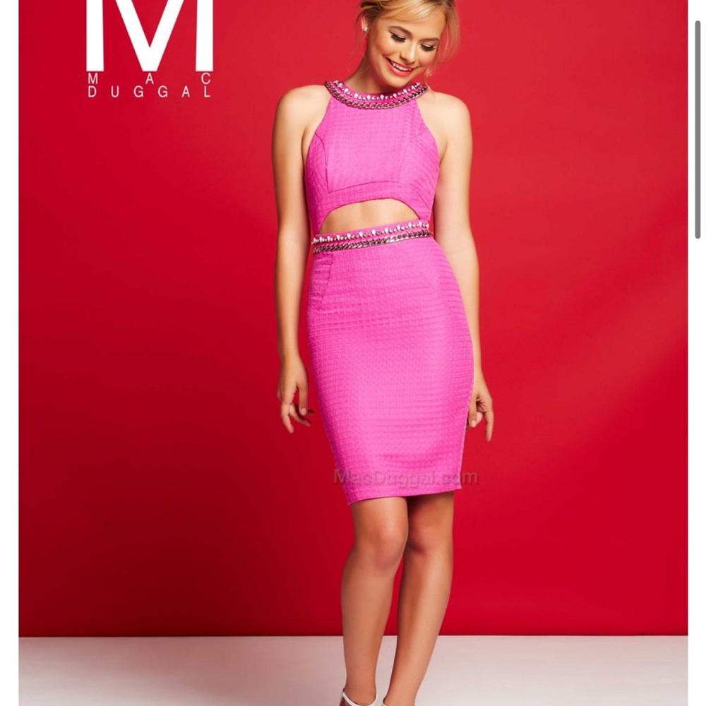 Mac Duggal Vibrant Pink Skirt Set